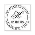 Elegant Script Monogram Family Name Return Address