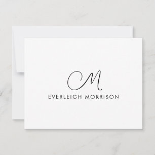 Elegant Script Monogram Modern Stationery Card