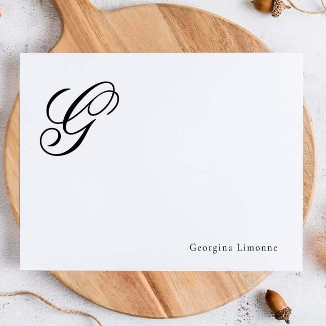 Elegant Script Monogram Personalised Card (Creator Uploaded)