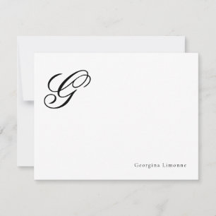 Elegant Script Monogram Personalised Card