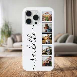 Elegant Script Monogram Personalised Photo Collage iPhone 15 Pro Max Case