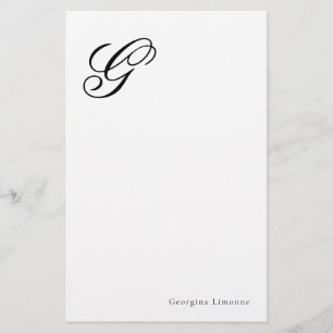 Elegant Script Monogram Personalised Stationery