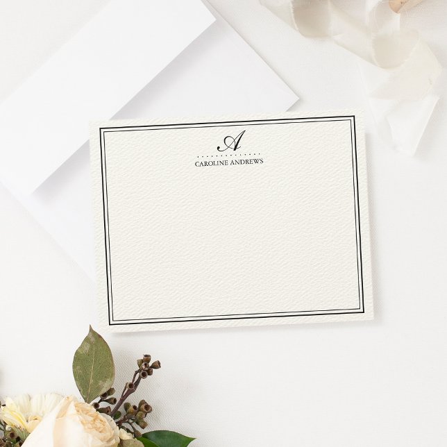Elegant Script Monogram Stationery Cards (Creator Uploaded)