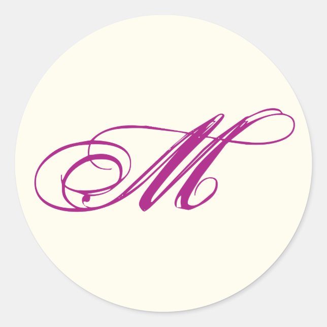 Elegant Script Monogram Wedding Envelope Seal (Front)
