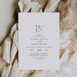 Elegant Script Monogram Wedding Invitation<br><div class="desc">This elegant script monogram wedding invitation is perfect for a simple wedding. The minimalist black and white design features fancy romantic typography with modern glam style. Customizable in any color. Keep the design minimal and classy, as is, or personalize it by adding your own graphics and artwork. Personalize the card...</div>