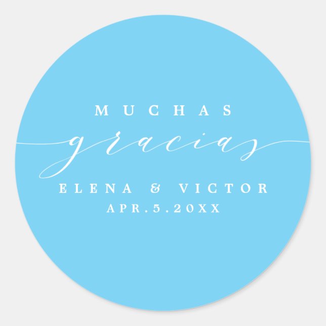 ELEGANT SCRIPT MUCHAS GRACIAS | THANK YOU STICKER (Front)
