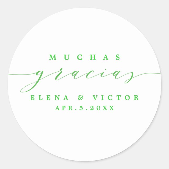ELEGANT SCRIPT MUCHAS GRACIAS | THANK YOU STICKER (Front)