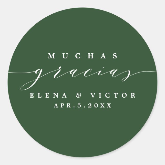 ELEGANT SCRIPT MUCHAS GRACIAS | THANK YOU STICKER (Front)