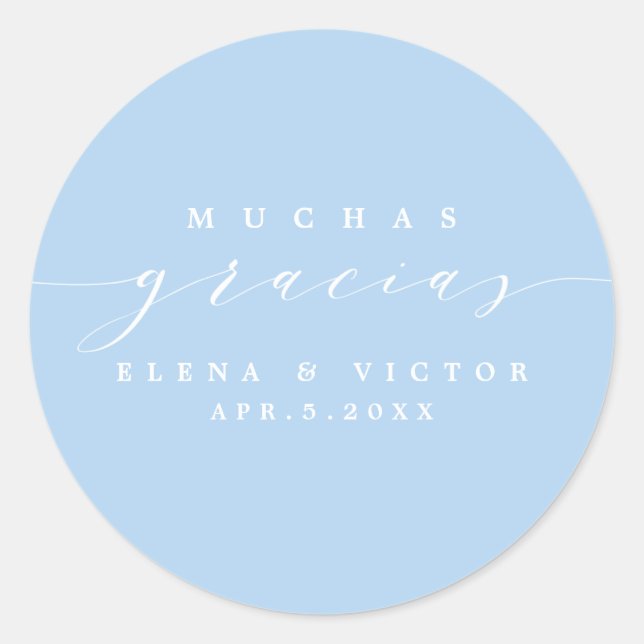 ELEGANT SCRIPT MUCHAS GRACIAS | THANK YOU STICKER (Front)
