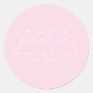 ELEGANT SCRIPT MUCHAS GRACIAS   THANK YOU STICKER