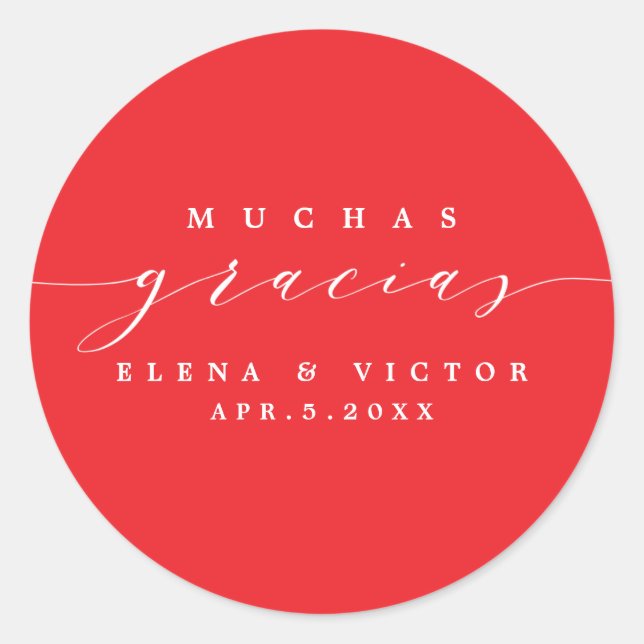 ELEGANT SCRIPT MUCHAS GRACIAS | THANK YOU STICKER (Front)