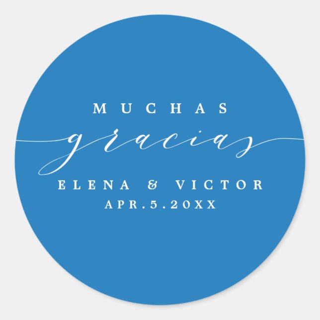 ELEGANT SCRIPT MUCHAS GRACIAS | THANK YOU STICKER (Front)