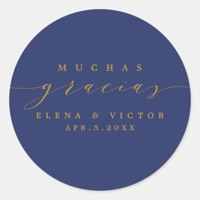 ELEGANT SCRIPT MUCHAS GRACIAS | THANK YOU STICKER (Front)
