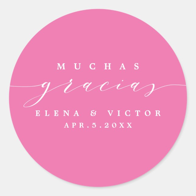 ELEGANT SCRIPT MUCHAS GRACIAS | THANK YOU STICKER (Front)