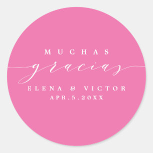 ELEGANT SCRIPT MUCHAS GRACIAS   THANK YOU STICKER