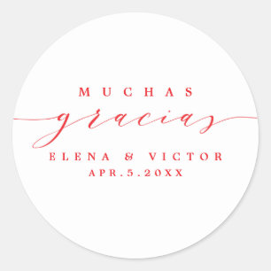 ELEGANT SCRIPT MUCHAS GRACIAS THANK YOU STICKER