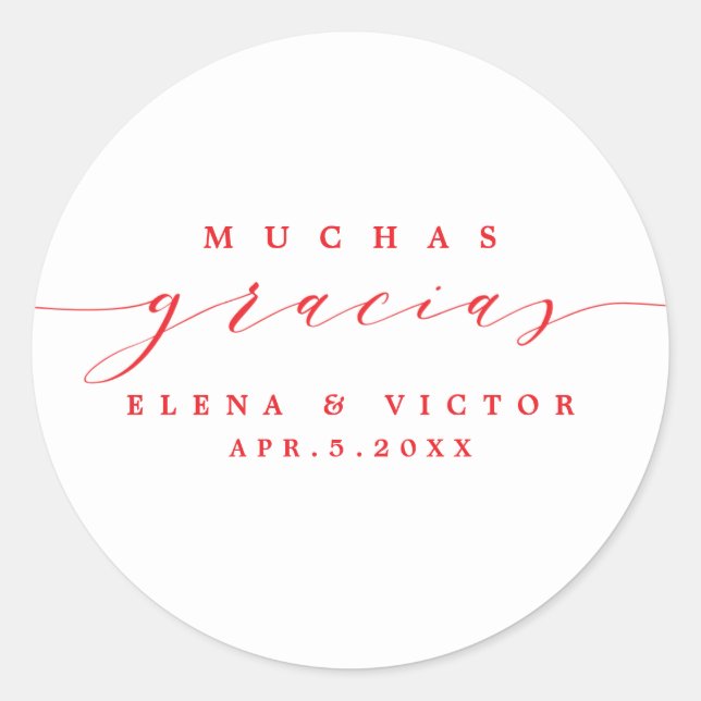 ELEGANT SCRIPT MUCHAS GRACIAS | THANK YOU STICKER (Front)