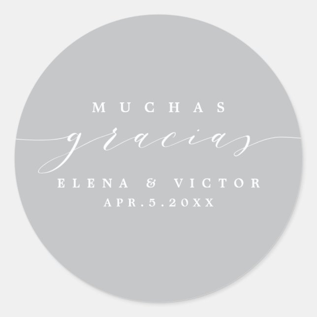 ELEGANT SCRIPT MUCHAS GRACIAS | THANK YOU STICKER (Front)