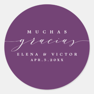 ELEGANT SCRIPT MUCHAS GRACIAS THANK YOU STICKER