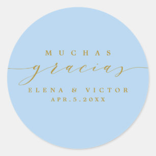 ELEGANT SCRIPT MUCHAS GRACIAS   THANK YOU STICKER