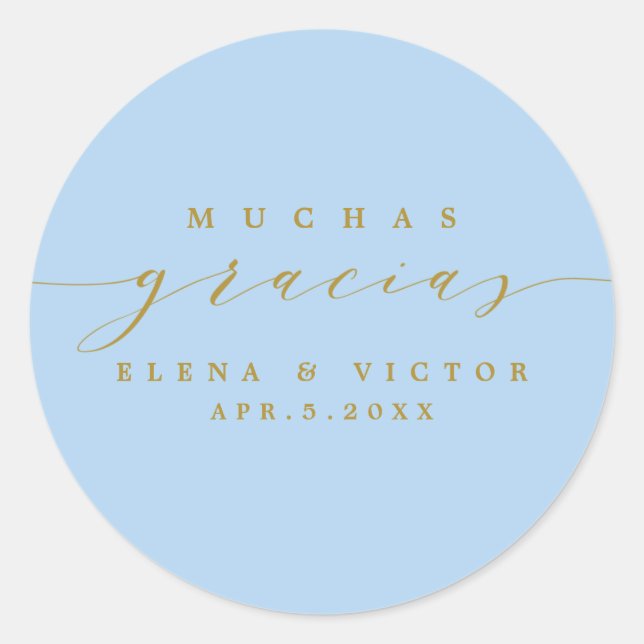 ELEGANT SCRIPT MUCHAS GRACIAS | THANK YOU STICKER (Front)