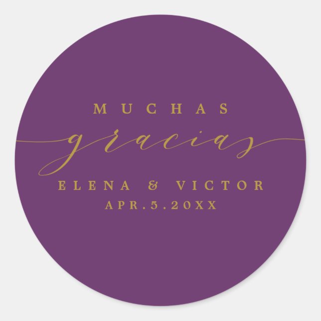 ELEGANT SCRIPT MUCHAS GRACIAS | THANK YOU STICKER (Front)