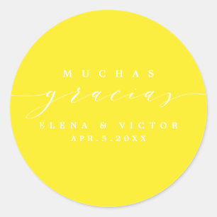 ELEGANT SCRIPT MUCHAS GRACIAS THANK YOU STICKER