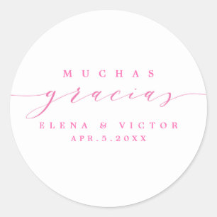 ELEGANT SCRIPT MUCHAS GRACIAS   THANK YOU STICKER