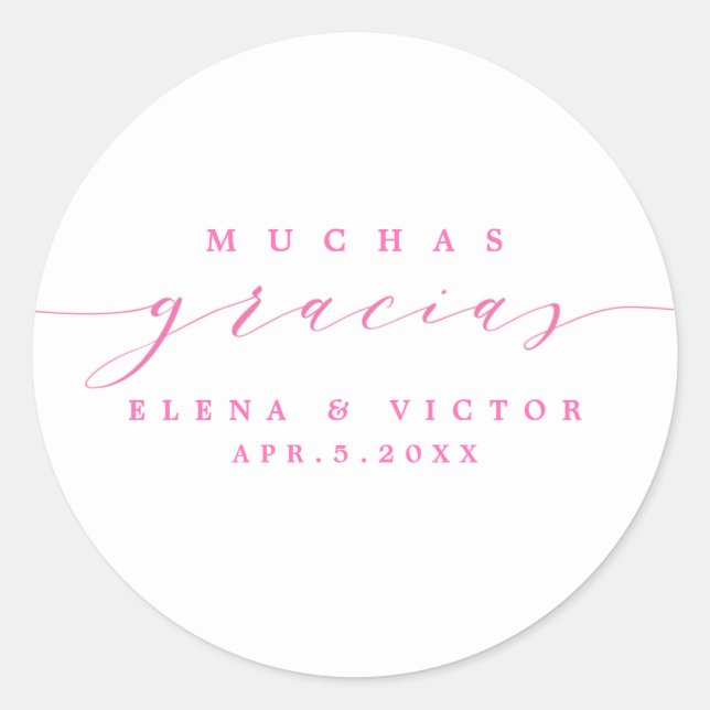 ELEGANT SCRIPT MUCHAS GRACIAS | THANK YOU STICKER (Front)