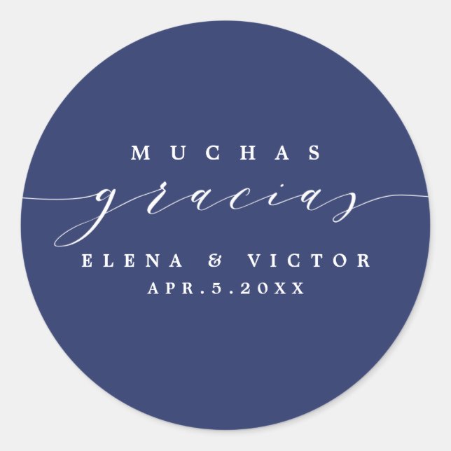 ELEGANT SCRIPT MUCHAS GRACIAS | THANK YOU STICKER (Front)
