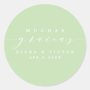ELEGANT SCRIPT MUCHAS GRACIAS THANK YOU STICKER