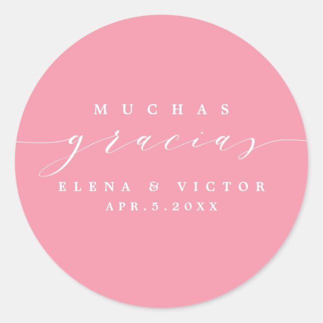 ELEGANT SCRIPT MUCHAS GRACIAS | THANK YOU STICKER (Front)