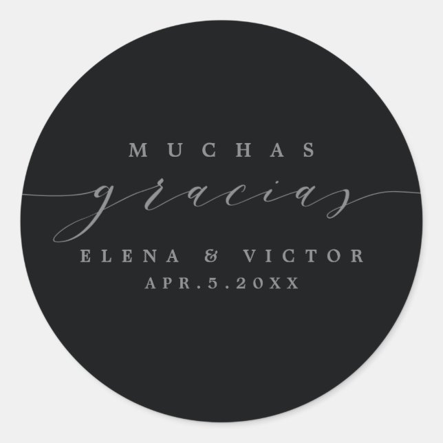 ELEGANT SCRIPT MUCHAS GRACIAS | THANK YOU STICKER (Front)