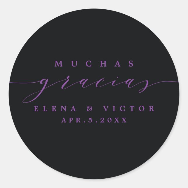 ELEGANT SCRIPT MUCHAS GRACIAS | THANK YOU STICKER (Front)