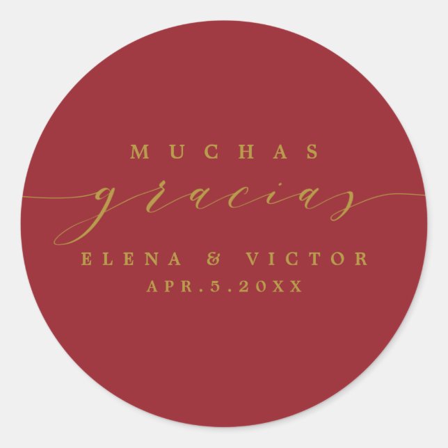 ELEGANT SCRIPT MUCHAS GRACIAS | THANK YOU STICKER (Front)