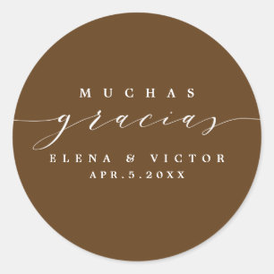 ELEGANT SCRIPT MUCHAS GRACIAS THANK YOU STICKER