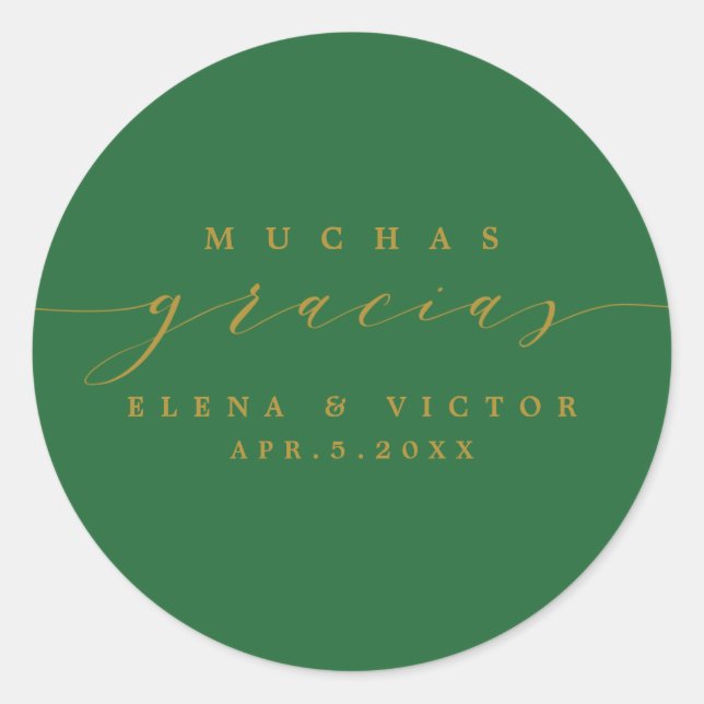 ELEGANT SCRIPT MUCHAS GRACIAS | THANK YOU STICKER (Front)