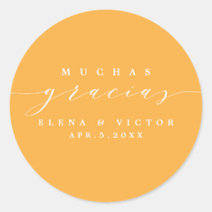 ELEGANT SCRIPT MUCHAS GRACIAS THANK YOU STICKER