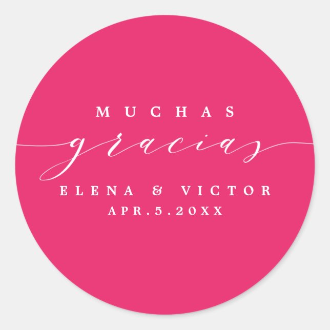 ELEGANT SCRIPT MUCHAS GRACIAS | THANK YOU STICKER (Front)