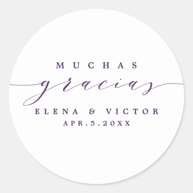ELEGANT SCRIPT MUCHAS GRACIAS | THANK YOU STICKER (Front)