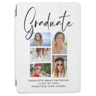 Elegant Script Multi Photo Graduation Graduate iPad Air Cover