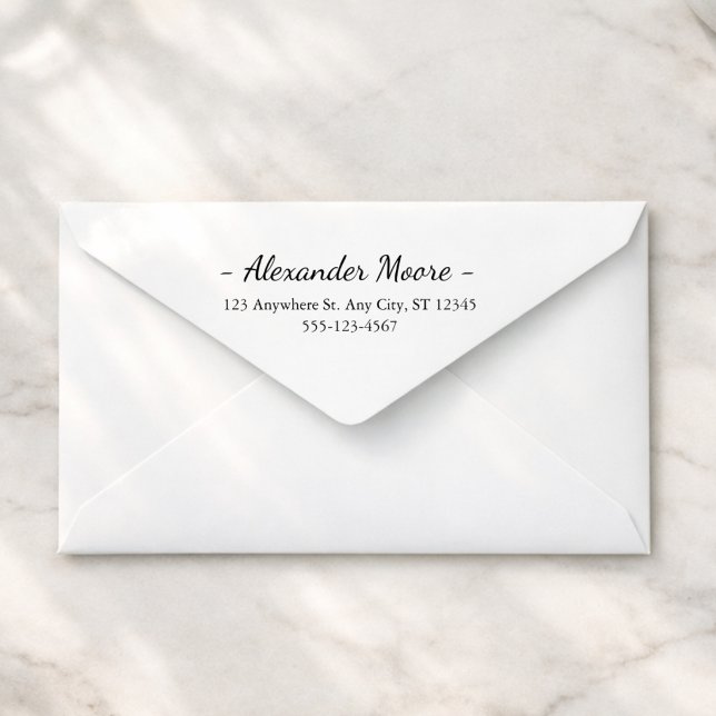 Elegant Script Name & Address Rubber Stamp (Creator Uploaded)
