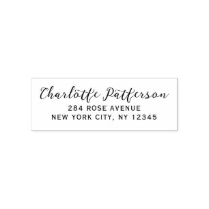 Elegant Script Name and Return Address Self-inking Stamp