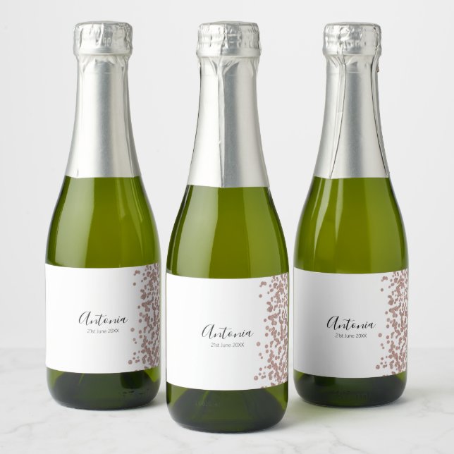Elegant Script Name Birthday  Sparkling Wine Label (Bottles)