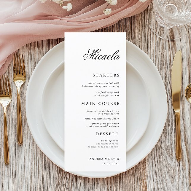 Elegant Script Name Custom Personalised Wedding Menu (Creator Uploaded)