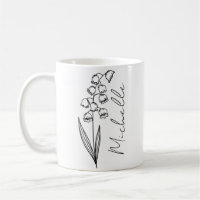 Elegant Script Name May Birth Month Flower