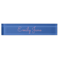 Elegant Script Name Minimalist Blue Pink Aesthetic