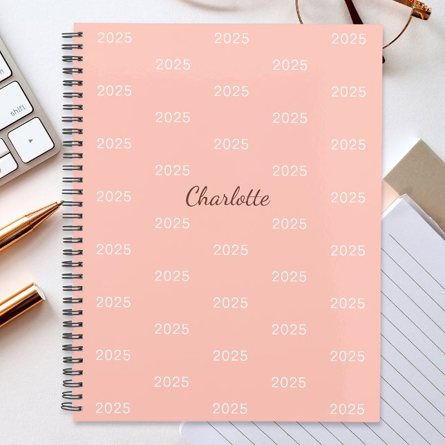 Elegant Script Name Modern Blush Pink Personalised Planner (Creator Uploaded)