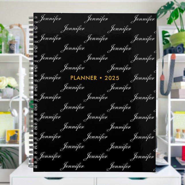 Elegant Script Name Pattern Personalised Planner (Creator Uploaded)