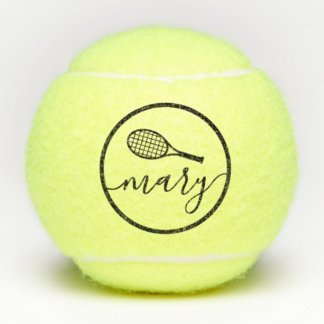 Elegant Script Name Personalised Tennis Balls (Front)